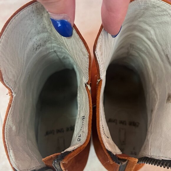 Shoe The Bear Bijou Caramel Suede Ankle Back Zip Booties - Picture 15 of 16